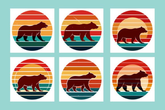 Bear Silhouette Retro T-Shirt Design SVG