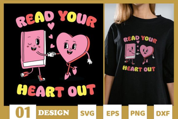 Retro Read Your Heart Out Book Lover SVG