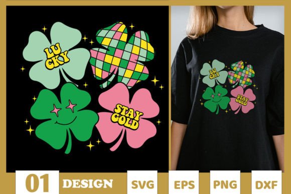 Retro Shamrock Disco 4 Leaf Clover SVG Review