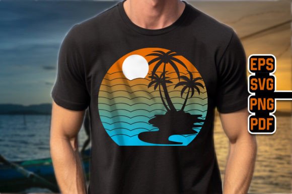 Retro Sunset Beach Unique T-Shirt Design Review