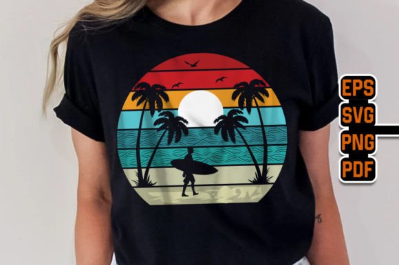 Surfing Sunset Retro T-Shirt Design Review